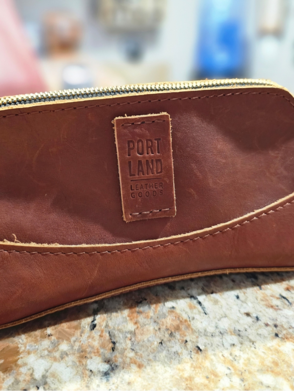 Portland Leather Goods Large Tote Backpack in Chestnut with two "Littles" - Picture 3 of 6